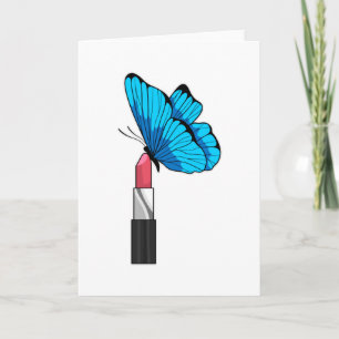 Carte Papillon au rouge à lèvres