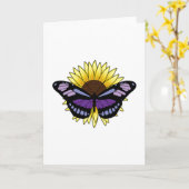 Carte Papillon au tournesol (Fleur jaune)