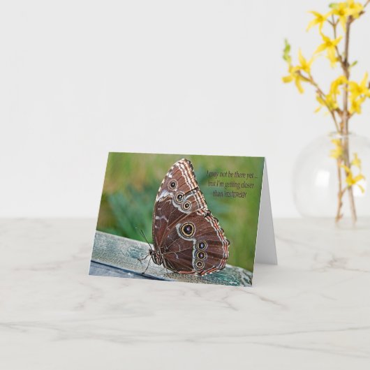 Carte Papillon avec citation (Fleur jaune)