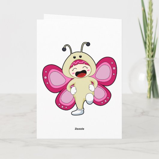 Carte Papillon avec costume (Dos)