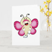 Carte Papillon avec costume (Fleur jaune)