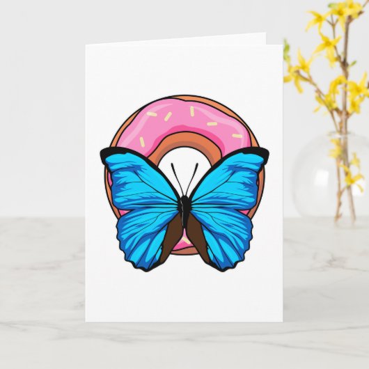 Carte Papillon avec Donut (Fleur jaune)