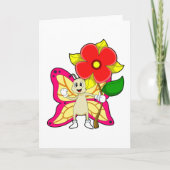 Carte Papillon avec Fleur (Devant)