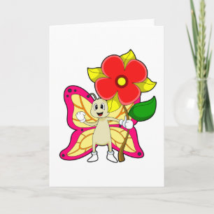 Carte Papillon avec fleur