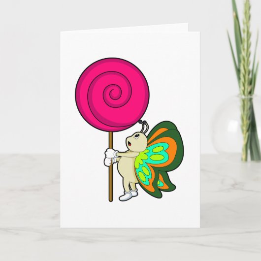 Carte Papillon avec Lollipop (Devant)
