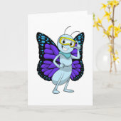 Carte Papillon avec Lunettes de Protection (Fleur jaune)