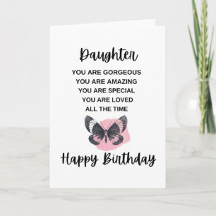 Carte  Papillon avec message d'anniversaire pour votre f