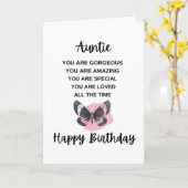 Carte Papillon avec message d'anniversaire pour votre ta (Fleur jaune)