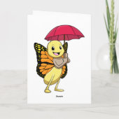 Carte Papillon avec parapluie (Dos)