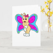 Carte Papillon avec ruban (Fleur jaune)