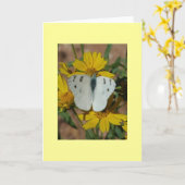 CARTE PAPILLON BLANC (Fleur jaune)