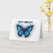 Carte Papillon bleu (Fleur jaune)