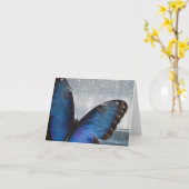 Carte Papillon bleu (Fleur jaune)