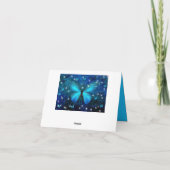 Carte Papillon bleu élégant (Dos)