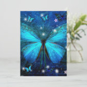 Carte Papillon bleu élégant (Debout devant)
