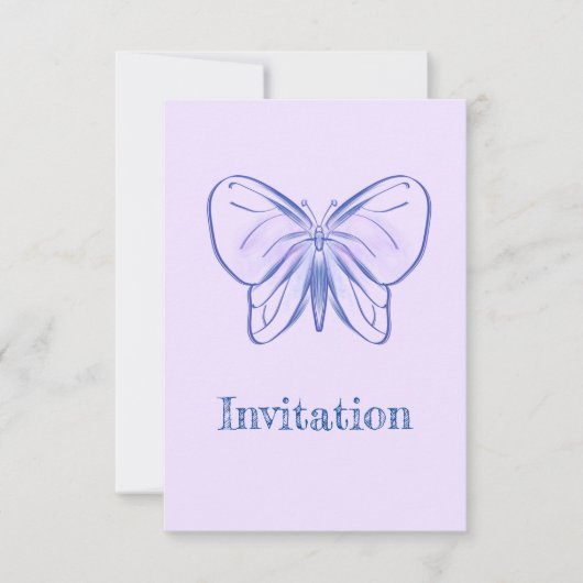 Carte Papillon bleu mou (Devant)