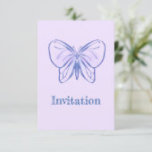 Carte Papillon bleu mou (Debout devant)