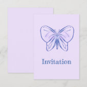 Carte Papillon bleu mou (Devant / Derrière)