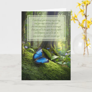 Carte Papillon Bleu Sentimental de Bon Rétablissement da