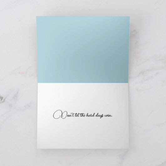 Carte Papillon bleu sur une fleur de lune penser de vous (Intérieur)