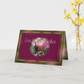 Carte Papillon bordé de ruban - personnaliser à toute oc (Fleur jaune)