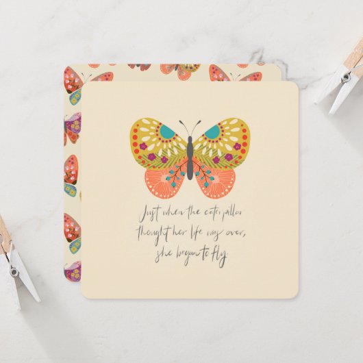 Carte Papillon botanique (Devant/Arrière en situation)