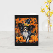 Carte Papillon Chien Halloween (Fleur jaune)
