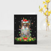 Carte Papillon Chien Lumières Noël Funky Noël Chapeau No (Fleur jaune)