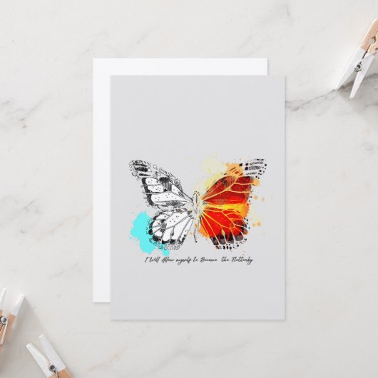 Carte Papillon Coloré (Devant/Arrière en situation)