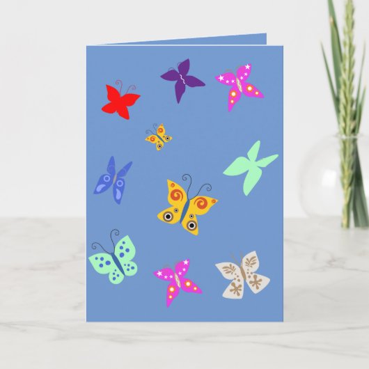 Carte Papillon Coloré Vide (Devant)