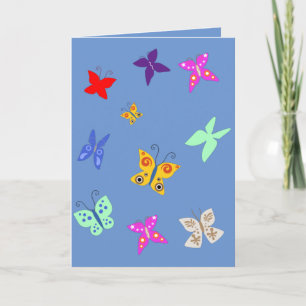 Carte Papillon Coloré Vide