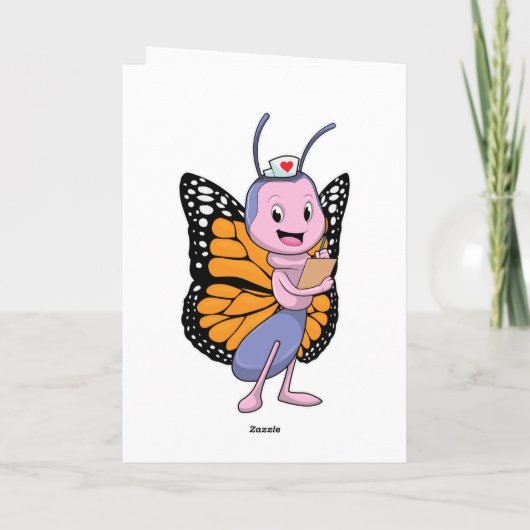 Carte Papillon comme infirmière (Dos)