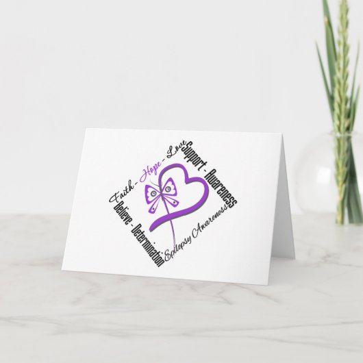 Carte Papillon d'amour d'espoir de foi - conscience (Devant)