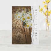 Carte papillon dans le panier de marguerite (Fleur jaune)
