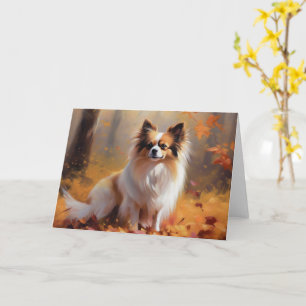 Carte Papillon dans les feuilles d'automne tombent inspi