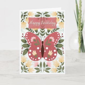 Carte Papillon de Ferme Anniversaire