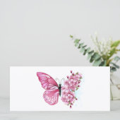 Carte Papillon de fleurs avec Sakura rose (Debout devant)