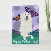 Carte papillon de Grande Pyrénées personnalisable (Devant)