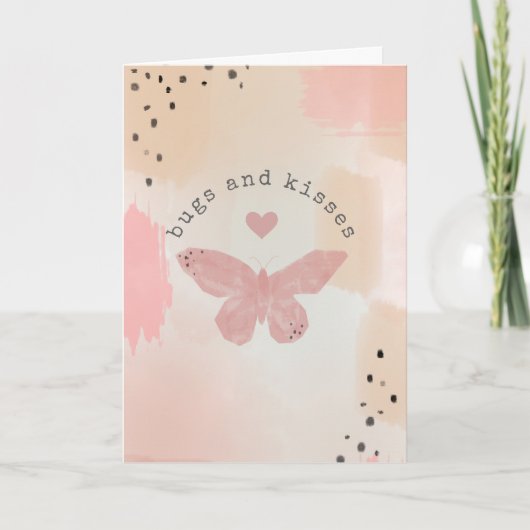 Carte Papillon de la Saint-Valentin Bugs & Kisses (Devant)