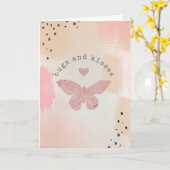 Carte Papillon de la Saint-Valentin Bugs & Kisses (Fleur jaune)