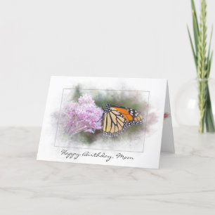 Carte Papillon de monarque de l'anniversaire de la maman