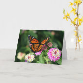 Carte Papillon de monarque sur la fleur de Lantana (Fleur jaune)