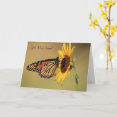 Carte Papillon de monarque sur le tournesol jaune (Fleur jaune)