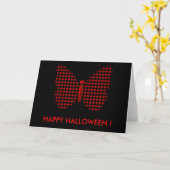 Carte Papillon d'Halloween rouge (Fleur jaune)