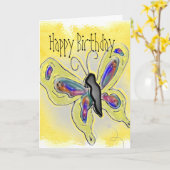 Carte Papillon Dimensional Yellow Birthday Card (Fleur jaune)