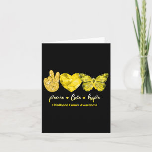 Carte Papillon d'or Paix Aimer Espoir Cancer de l'enfanc