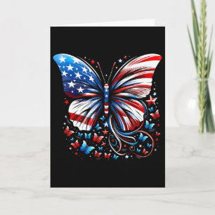 Carte Papillon Drapeau États-Unis Mignon 4 Juillet Drôle