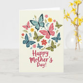 Carte Papillon en Faux Feuillage (Fleur jaune)