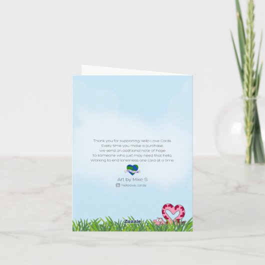 Carte Papillon en Forme de Cœur (Dos)