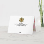 Carte PAPILLON EN  PAILLETTES D'OR ,Rose Vert sarcelle (Dos)